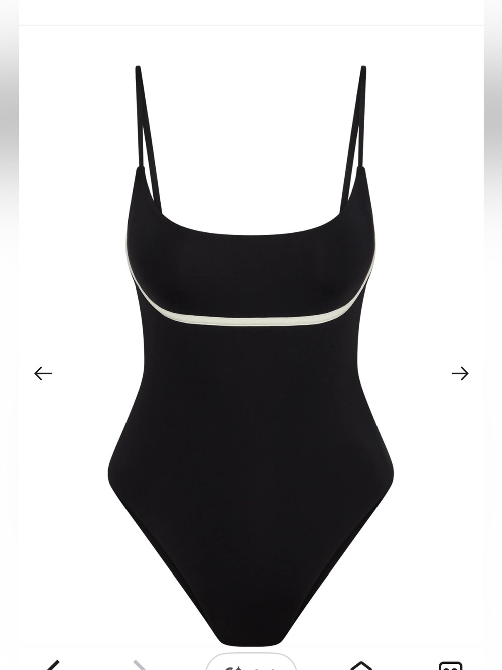 Monday Swimwear Black Scoop swimsuit  with Cream Accents large